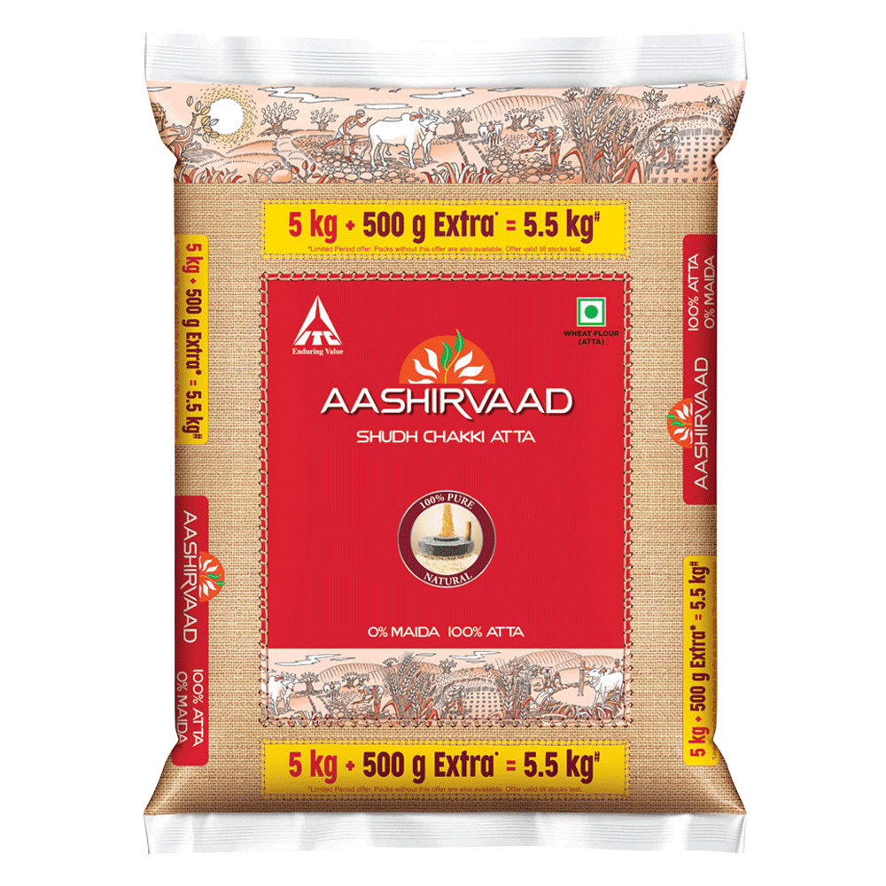 Aashirvaad Shudh Chakki Atta 5kg+500g Extra